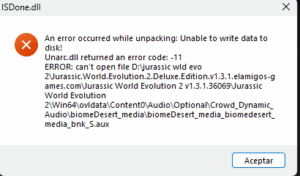 error-de-jurassic-evo-2